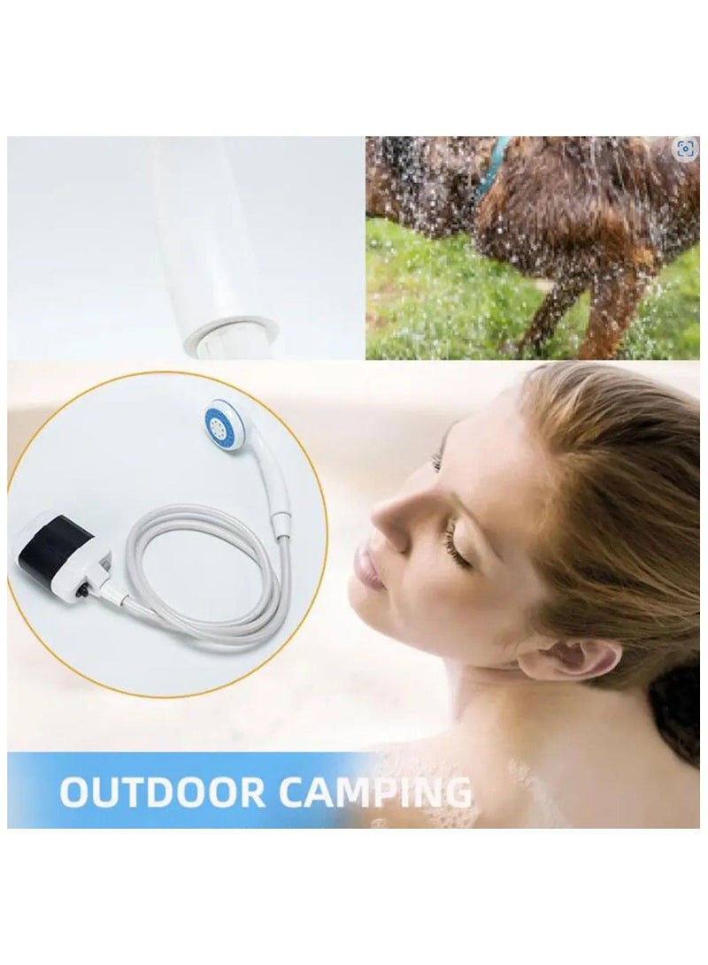 دش محمول للتخييم في الهواء الطلق - رأس دش قابل لإعادة الشحن يعمل بالبطارية، يضخ الماء من أي دلو من أجل تدفق ثابت ولطيف - Image 4
