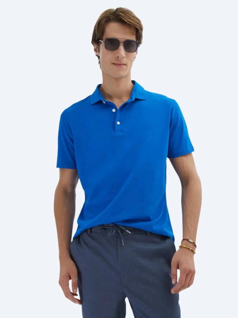 كيب تيشيرت قطني 100% سادة بياقة بولو من ساكس