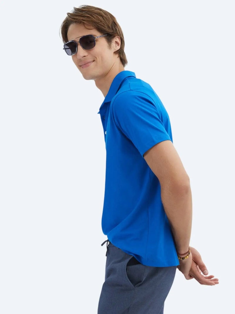 كيب تيشيرت قطني 100% سادة بياقة بولو من ساكس - Image 4