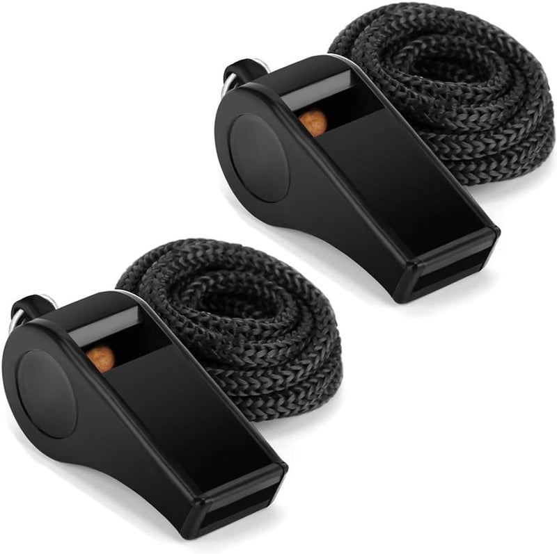FYA Sports Whistle with Lanyard, Very Loud Black Whistles Great for Coaches, Referees, Outdoor Sports - Image 1