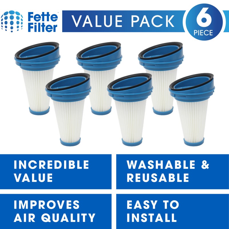 Fette Filter فلتر فيت - 6 عبوات بديلة لمرشحات حاوية الغبار للمكنسة الكهربائية بلاك آند ديكر SVF11 تناسب المكانس اللاسلكية الليثيوم 2 في 1 HSV320J HSV420J HSV520J HSV320J32 HSV420J42 HSV520J01 SVA420B SVA520B - Image 2