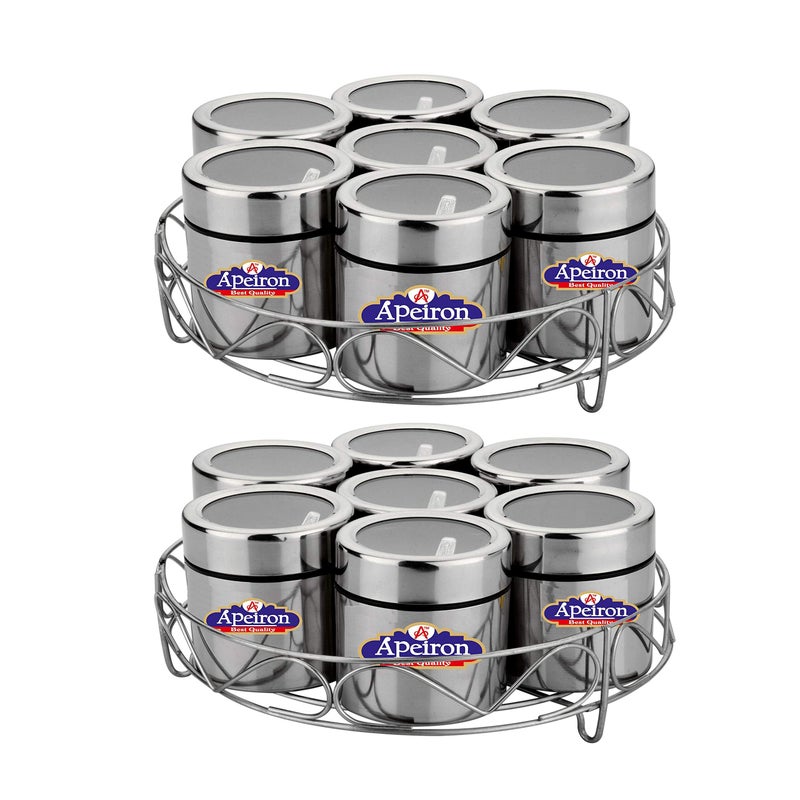 Apeiron Stainless steel Spice Box |Spice Container | Masala Dabba| Thread dabba | Dry Fruit Box | Kitchen Container | Storage Box | Storage 175 ml each Container 7 pcs Spice Set of 2… - Image 5