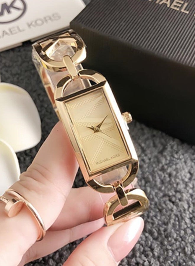 MK Morse MK Michael Kors Classic Women's Fashion Multi functional Alloy rectangle Quartz Watch Stainless Steel Strap - Image 4