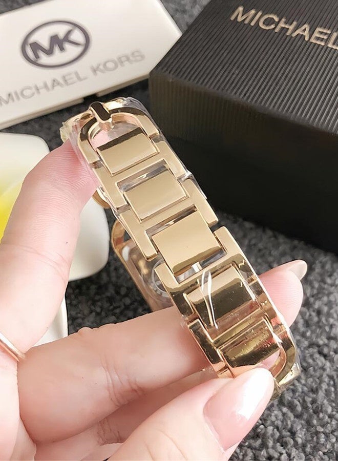 MK Morse MK Michael Kors Classic Women's Fashion Multi functional Alloy rectangle Quartz Watch Stainless Steel Strap - Image 3
