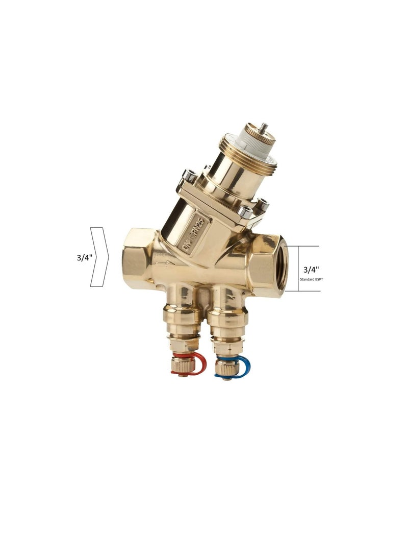 OPTIMA Compact Pressure Independent Balancing & Control Valve 53-1338 1.1/4Inch, DN32/PN25 M/M High 5 P/T, AC Chiller Water Actuator Control Valve, Made in Denmark - Image 3