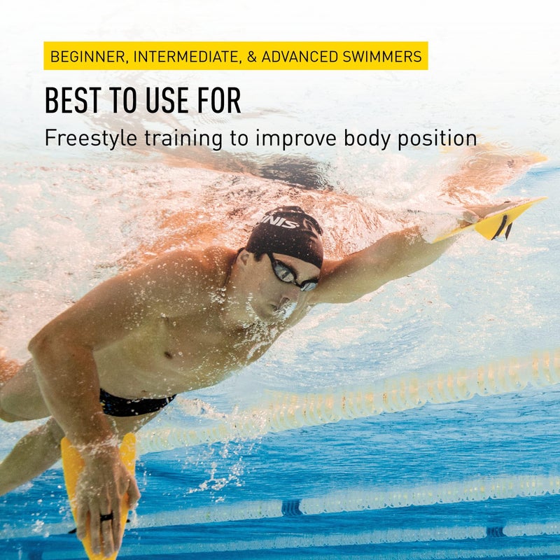 FINIS Freestyler Hand Paddles - Freestyle Swim Training Aid - Improves Stroke Technique - Adult - Yellow - Image 5
