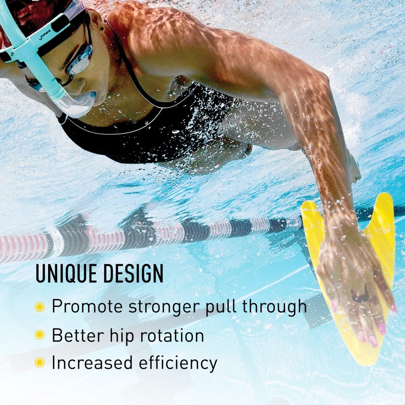 FINIS Freestyler Hand Paddles - Freestyle Swim Training Aid - Improves Stroke Technique - Adult - Yellow - Image 3