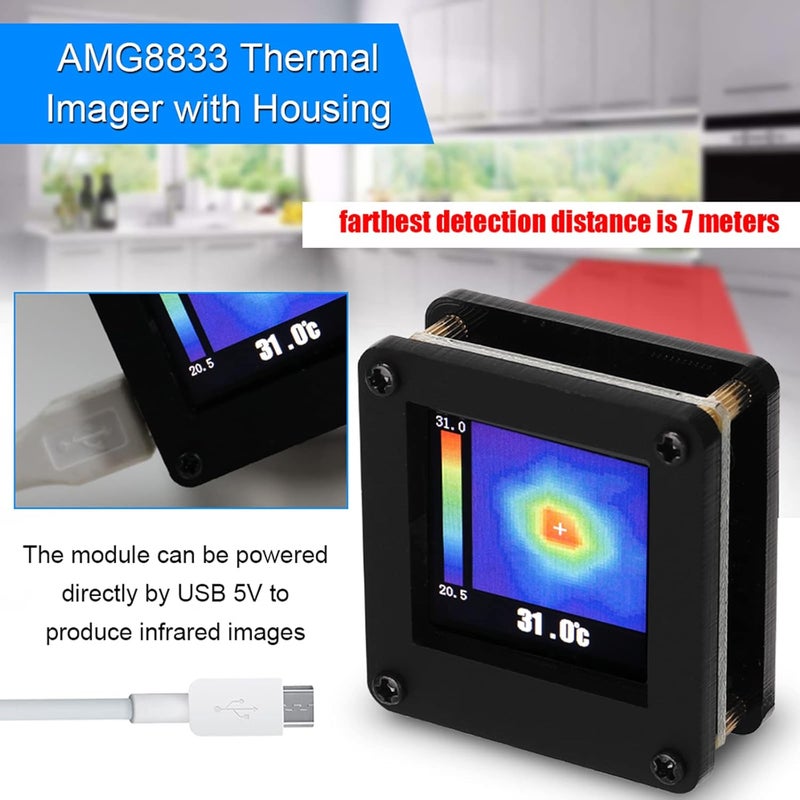 AMG8833 IR 8 * 8 Infrared Thermal Imager Array Temperature Sensor 7M Farthest Detection Distance with Housing - Image 5