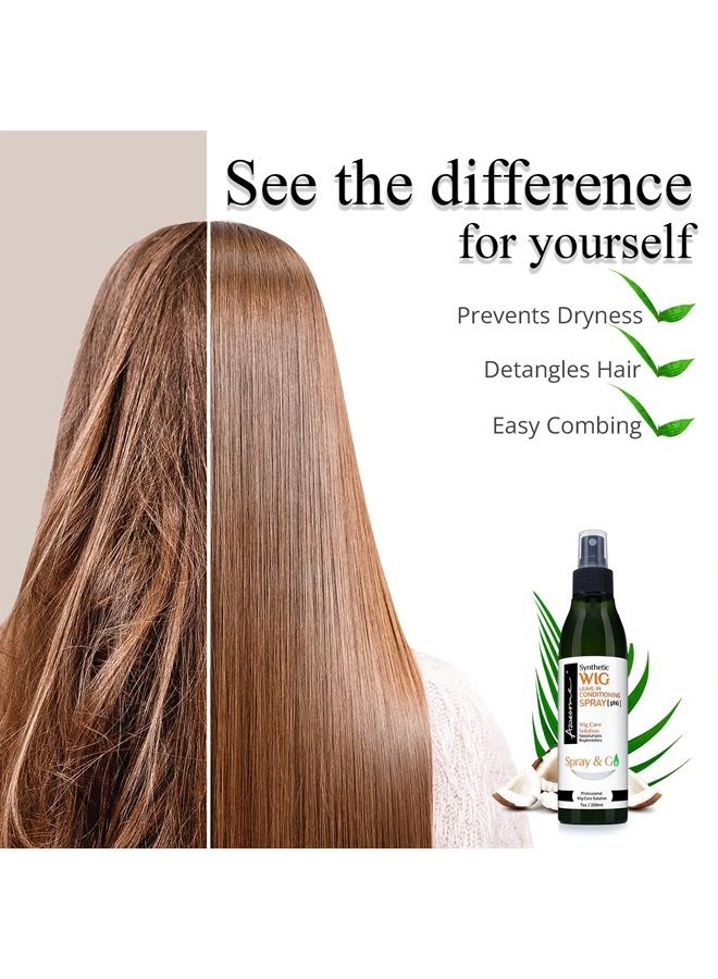 Awesome Synthetic Wig Leave-in Conditioner Spray, pH6, Professional Wig Care Solution, Detangle Spray, Moisturizes & Replenishes Synthetic Wigs, Easy Combing, Contains Coconut Oil, 7 fl oz - Image 4