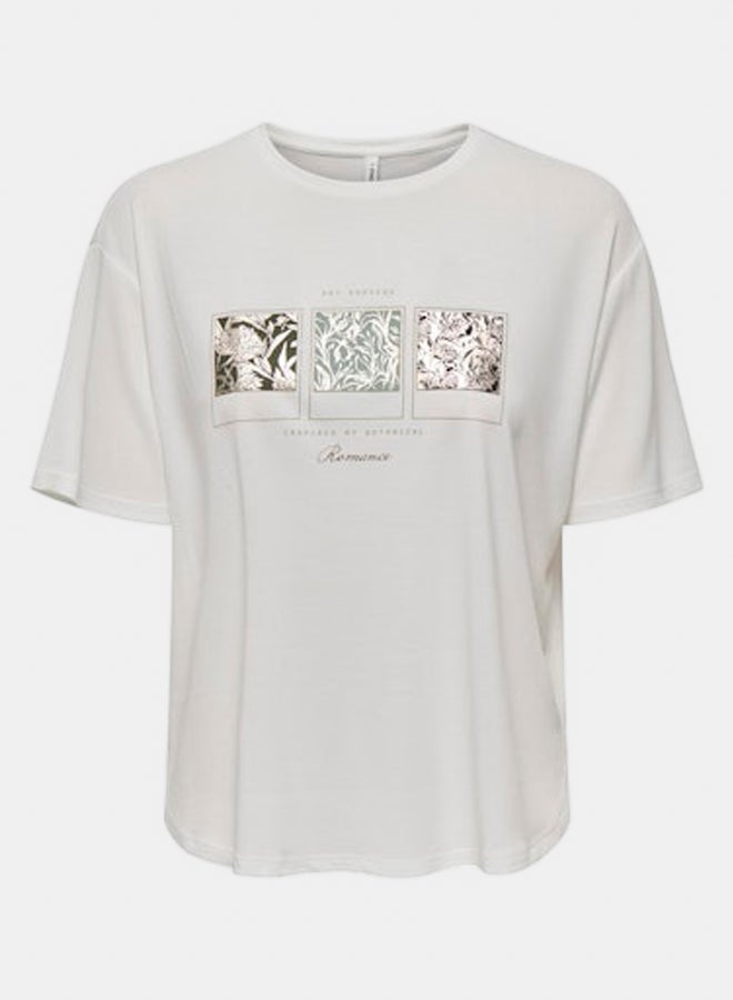 ONLY ONLY Womens Free Life Shortsleeve Botanical Top  - Image 1