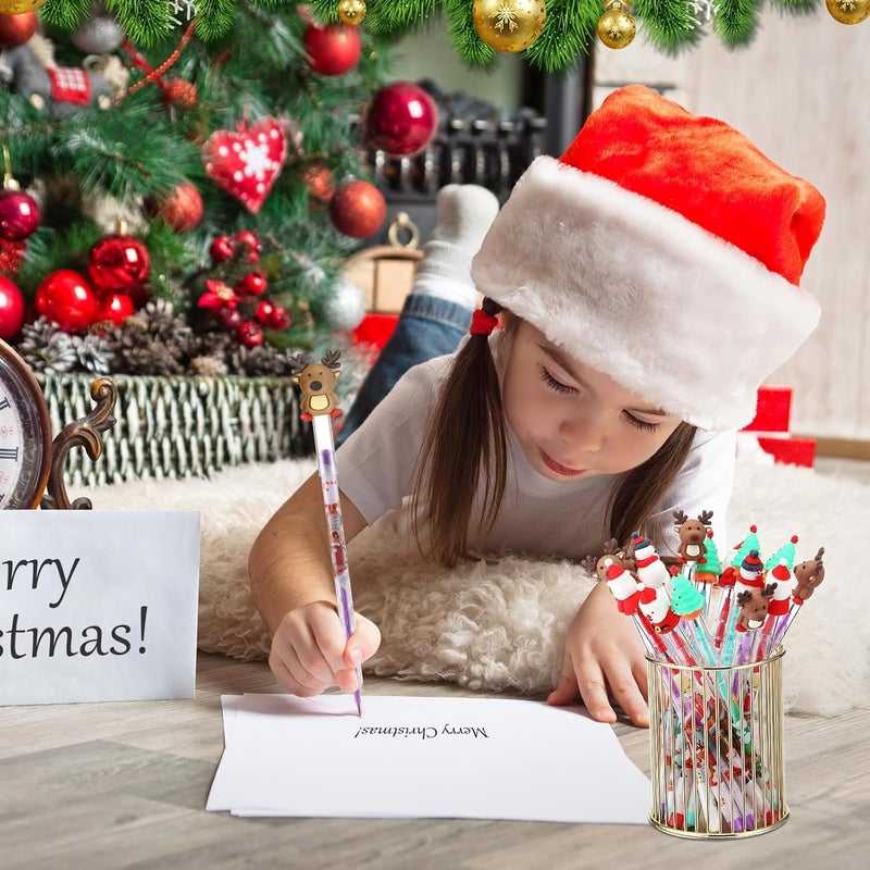 klarako Christmas Multi Point Stackable Push Pencil with Christmas Santa Claus, Christmas Tree, Snowman, Elk for Kids Classroom Rewards, Christmas Favors Prize Stuffers (24 Pieces) - Image 5