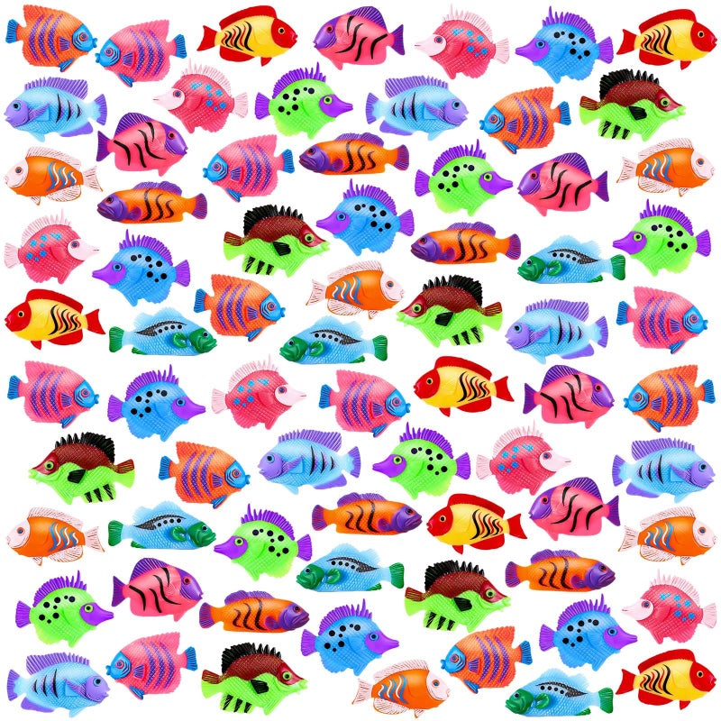 LHSYFBZ 120Pcs Plastic Tropical Fish Toys Mini Plastic Fish for Childrens Party Supplies and Decoration - Image 3