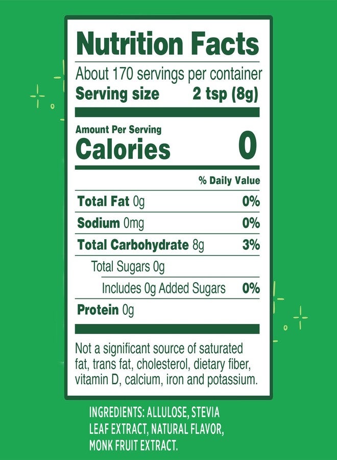 Whole Earth Zero Calorie Stevia, Monk Fruit & Allulose Sweetener, Zero Calorie Sugar Substitute, Keto-Friendly, Non-GMO, No Erythritol, Erythritol-Free, Pouch, 3LB Pouch - Image 2