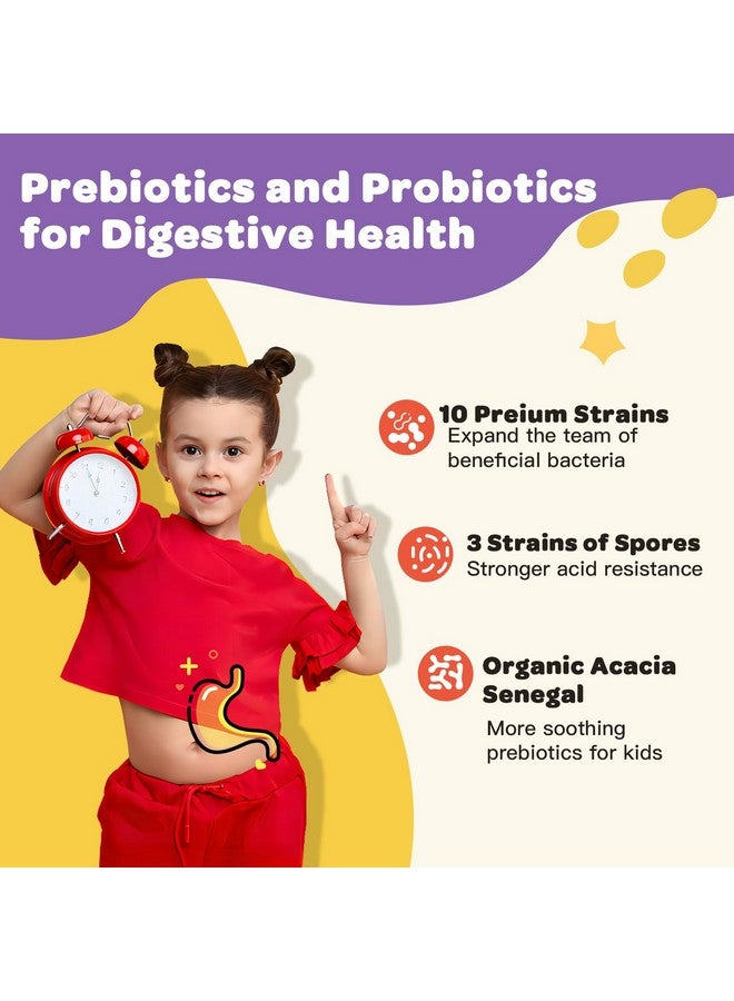 ZEBORA Kids Probiotic Chewables for Digestive Health with 5 Billion CFUs, Prebiotics and Probiotics for Kids for Gut Health, Immune Support, Nutrient Absorb, Vitamin C, Zinc, 75 Servings, Strawberry Flavor  - Image 3