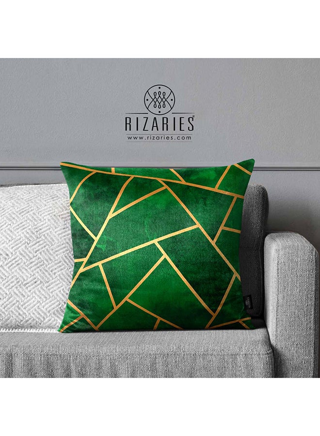 RIZARIES SuperSoft Green Geo Throw Cushion  - Image 1