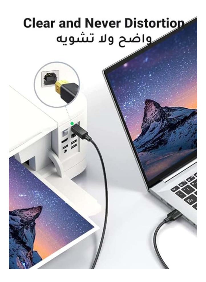 MOWSIL Printer Cable 1.8 Mtr, Braided USB 2.0 A to USB B Male Cable Compatible with USB Type B Printers and Scanners Epson, HP DeskJet/Envy, Canon, Lexmark, Samsung, Dell, Brother, DAC,  - Image 2