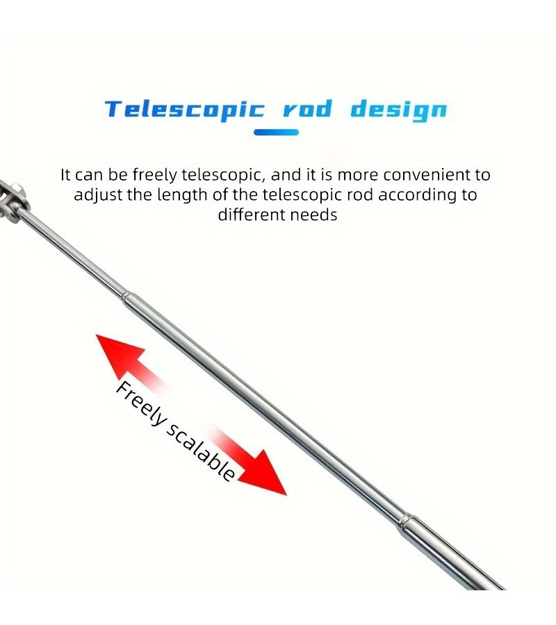 3 Pcs Retractable Round And Square Maintenance Inspection Mirror Tools - Image 2
