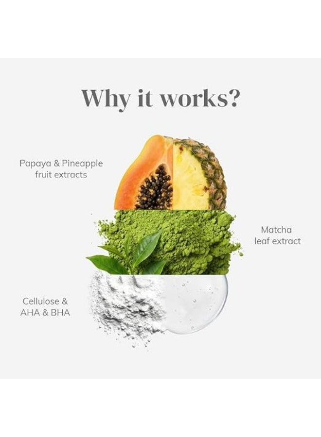 ClayCo Matcha Enzyme Face Scrub with AHA + BHA for Gentle Exfoliation, Deep Pore Cleansing, Blackhead Removal, Skin Brightening & Texture Refining for Oily, Acne-Prone & Combination Skin | 70 g - Image 2