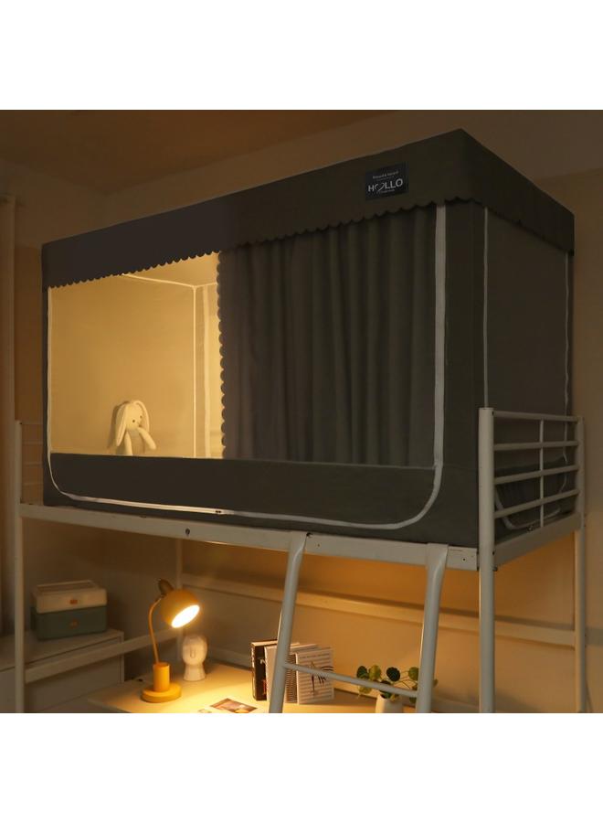 Bluejw Bed Curtain Mosquito Net Dormitory Shading Integrated Upper Bed Lower Bed Universal College Students' Dormitory All-inclusive Enclosed Essential Bed Curtain - Image 5