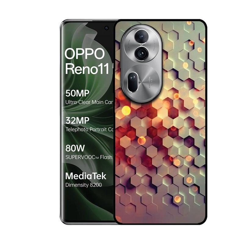 EYE CATCH Printed Protective Case Cover For Oppo Reno 11 Pro -  Hexagon Pattern - Image 1