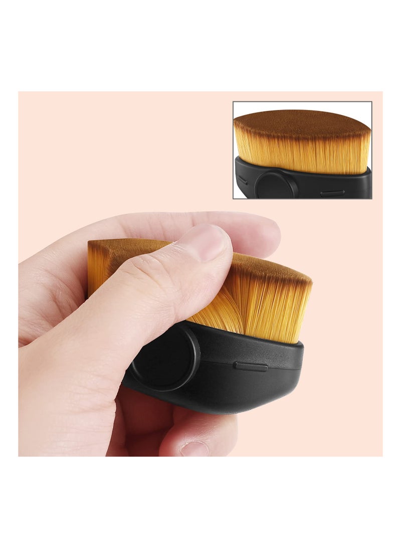 SYOSI Foundation Makeup Brush, Dolphin shape Hexagon Face Blush Liquid Powder Foundation Brush, For Cream & Stick Makeup, for Blending Liquid, Cream or Flawless Powder Cosmetics with Storage Case - Image 2