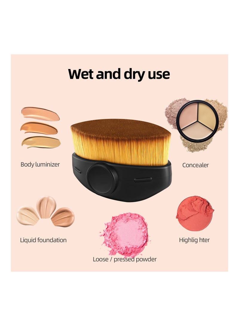 SYOSI Foundation Makeup Brush, Dolphin shape Hexagon Face Blush Liquid Powder Foundation Brush, For Cream & Stick Makeup, for Blending Liquid, Cream or Flawless Powder Cosmetics with Storage Case - Image 5