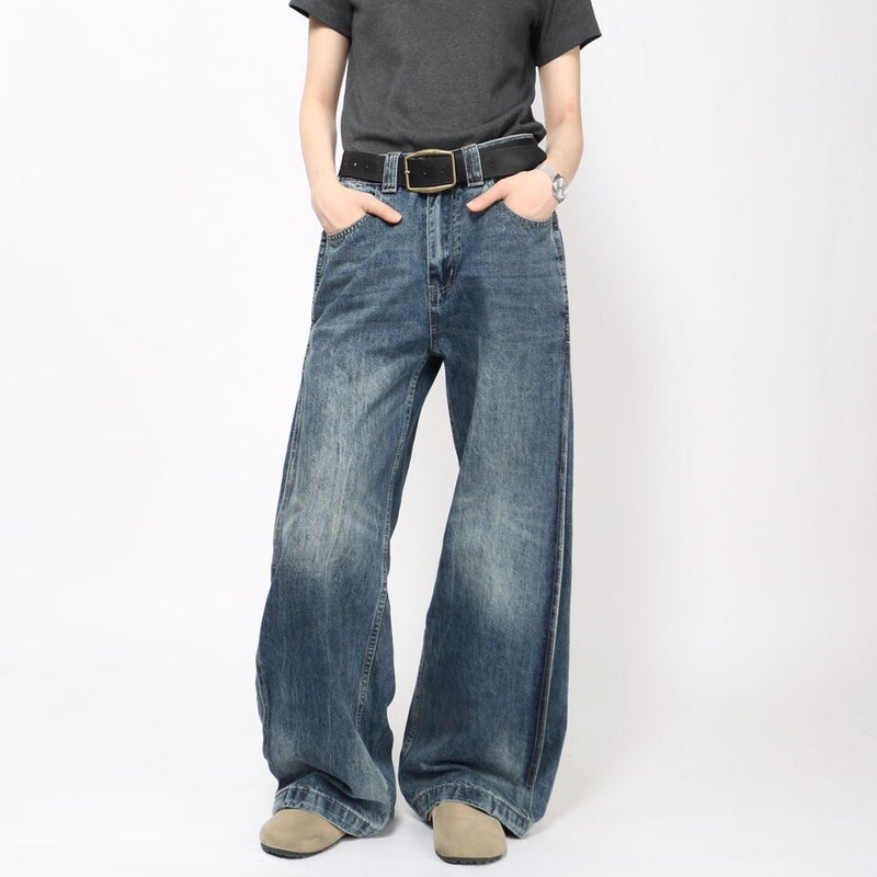 Unisex Classic Denim Jeans Loose Fit Daily Outdoor Wear - Image 1