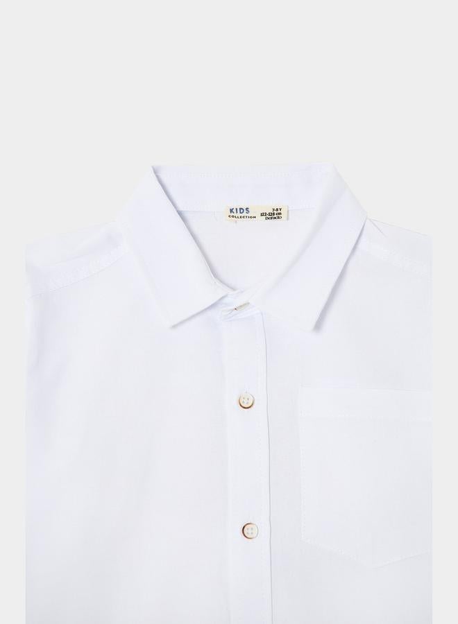 DeFacto DeFacto Solid Oxford Buttoned Down Shirt - Image 3