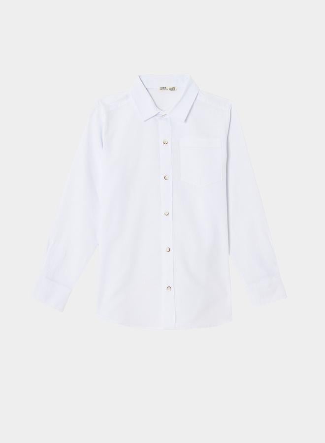 DeFacto DeFacto Solid Oxford Buttoned Down Shirt - Image 1
