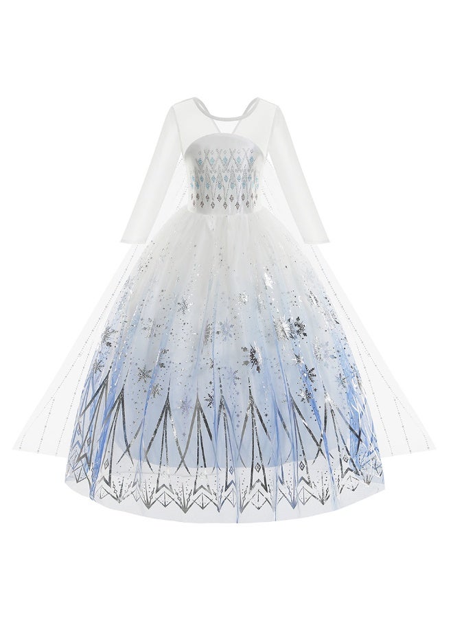 NIBEMINENT Princess Elsa's Frozen style Elsa dress, Elsa's girl dress, and Elsa's white princess dress for children - Image 1