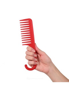 Allegro Combs Allegro Combs #1002 Wide Tooth Comb Shower Comb With Hook For Curly Hair Wet Or Dry Detangle Women’s Combs Made In The Usa 1 Pc. (Red)  - Image 1