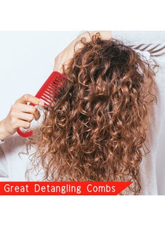 Allegro Combs Allegro Combs #1002 Wide Tooth Comb Shower Comb With Hook For Curly Hair Wet Or Dry Detangle Women’s Combs Made In The Usa 1 Pc. (Red)  - Image 2