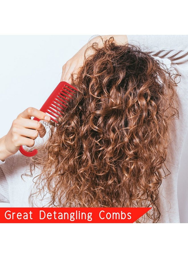 Allegro Combs Allegro Combs #1002 Wide Tooth Comb Shower Comb With Hook For Curly Hair Wet Or Dry Detangle Women’s Combs Made In The Usa 1 Pc. (Red)  - Image 2