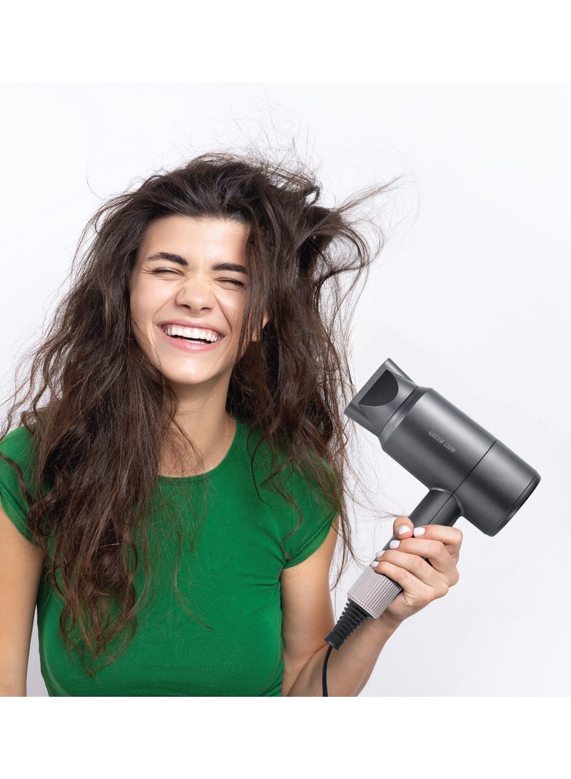 GREEN LION Blow Wave Hair Dryer 850W / Portable Design/ Drying and Styling/ Hot & Cool Wind / Overheat Protection / Ultra Quiet - Grey - Image 2