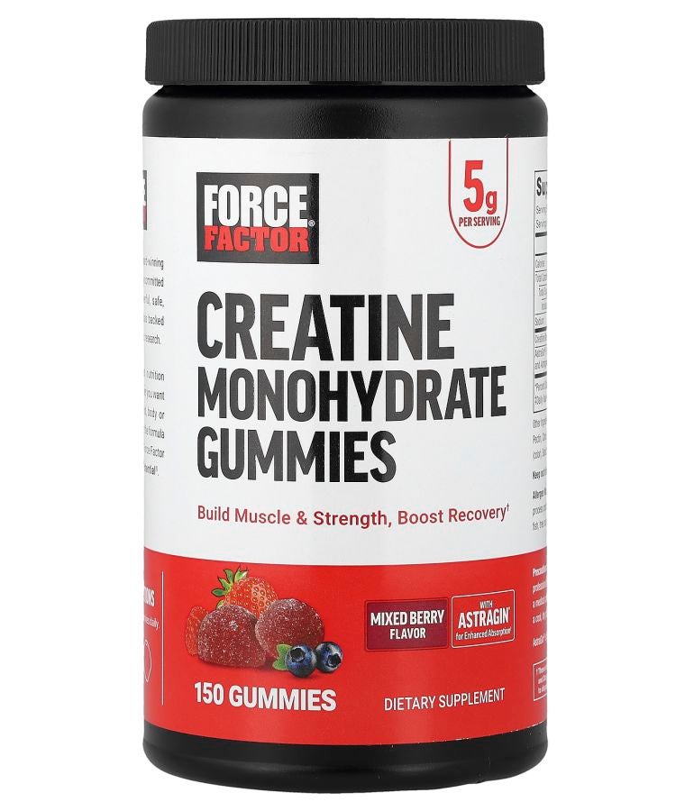 Force Factor Creatine Monohydrate Gummies Mixed Berry 150 Gummies
