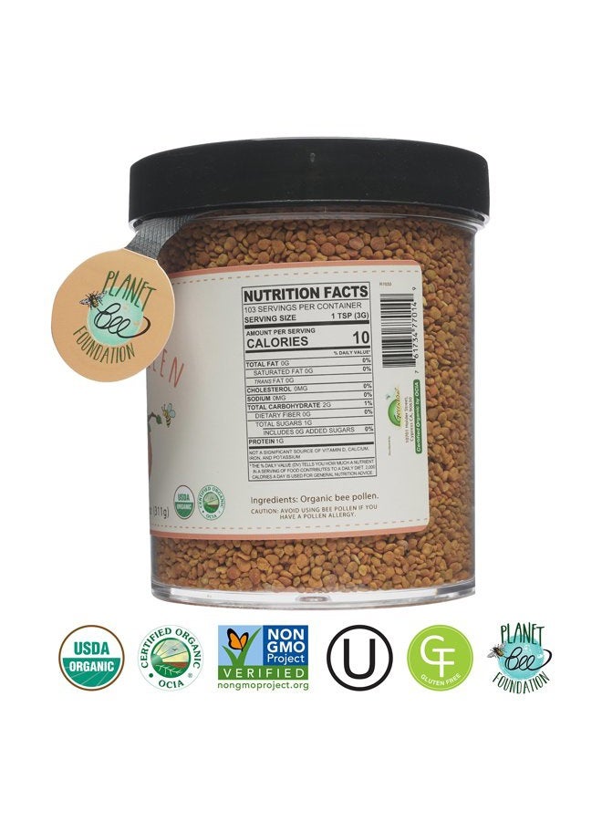 greenbow Organic Bee Pollen - 100% USDA Certified Organic, Non-GMO, Halal, Kosher Certified, Pure & Natural Bee Pollen - Superfood Packed with Proteins, Vitamins & Minerals - Gluten Free - 311g - Image 2