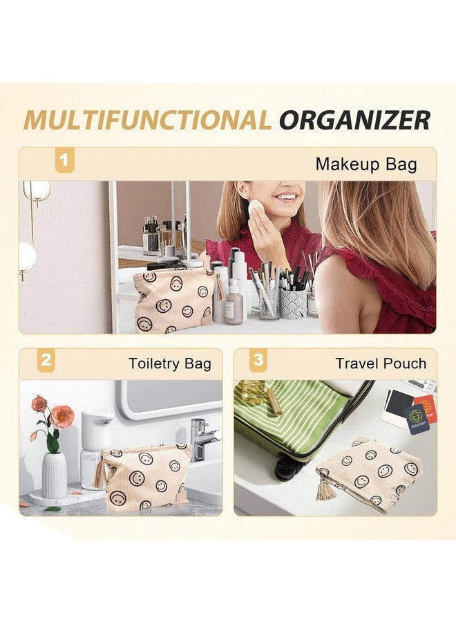 BOYATU Makeup Bag Small Cosmetic Pouch: Cosmetic Bag For Purse - Cute Make Up Bags For Women With Tassel (01-Khaki) - Image 5