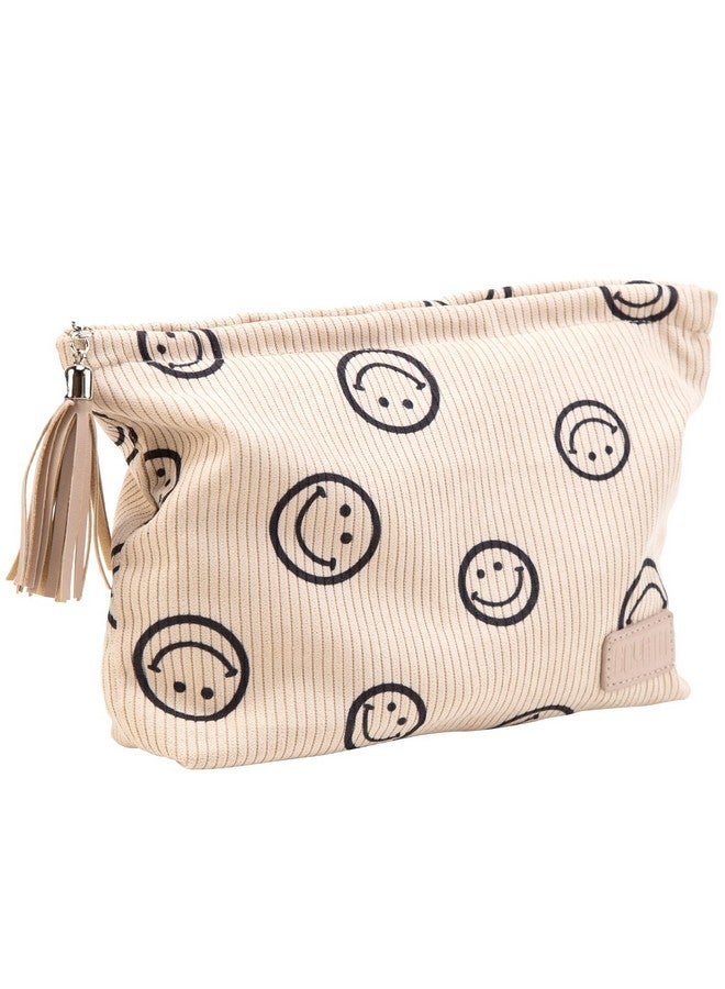 BOYATU Makeup Bag Small Cosmetic Pouch: Cosmetic Bag For Purse - Cute Make Up Bags For Women With Tassel (01-Khaki) - Image 1