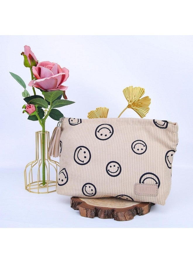 BOYATU Makeup Bag Small Cosmetic Pouch: Cosmetic Bag For Purse - Cute Make Up Bags For Women With Tassel (01-Khaki) - Image 2