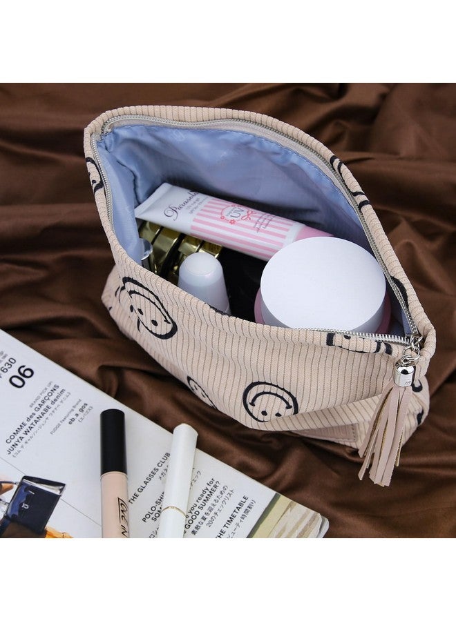 BOYATU Makeup Bag Small Cosmetic Pouch: Cosmetic Bag For Purse - Cute Make Up Bags For Women With Tassel (01-Khaki) - Image 3