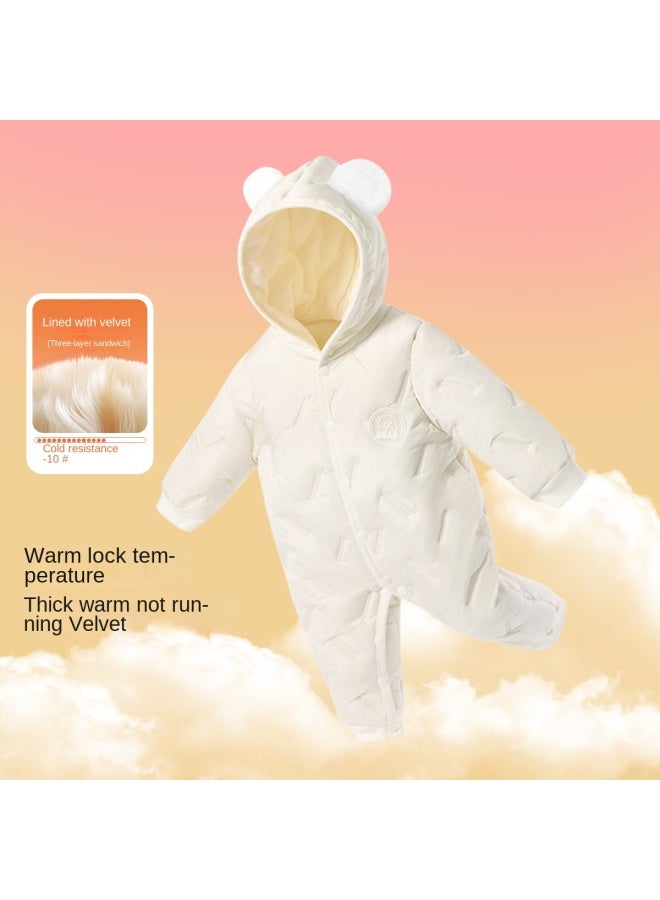 DEESHA Three-layer Cotton Padding】baby Bodysuits For Autumn And Winter, Newborn Clothes, Full-month Cotton Outfits, Baby's 100-day Celebration Garments, Crawler Suits - Image 2