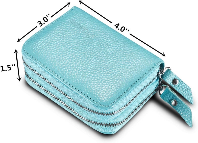 KALMORE Women's Genuine Leather RFID Secure Spacious Cute Zipper Card Wallet Small Purse - Image 2