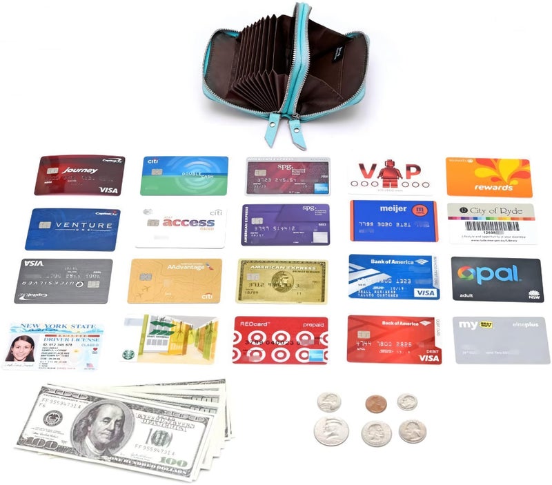 KALMORE Women's Genuine Leather RFID Secure Spacious Cute Zipper Card Wallet Small Purse - Image 5