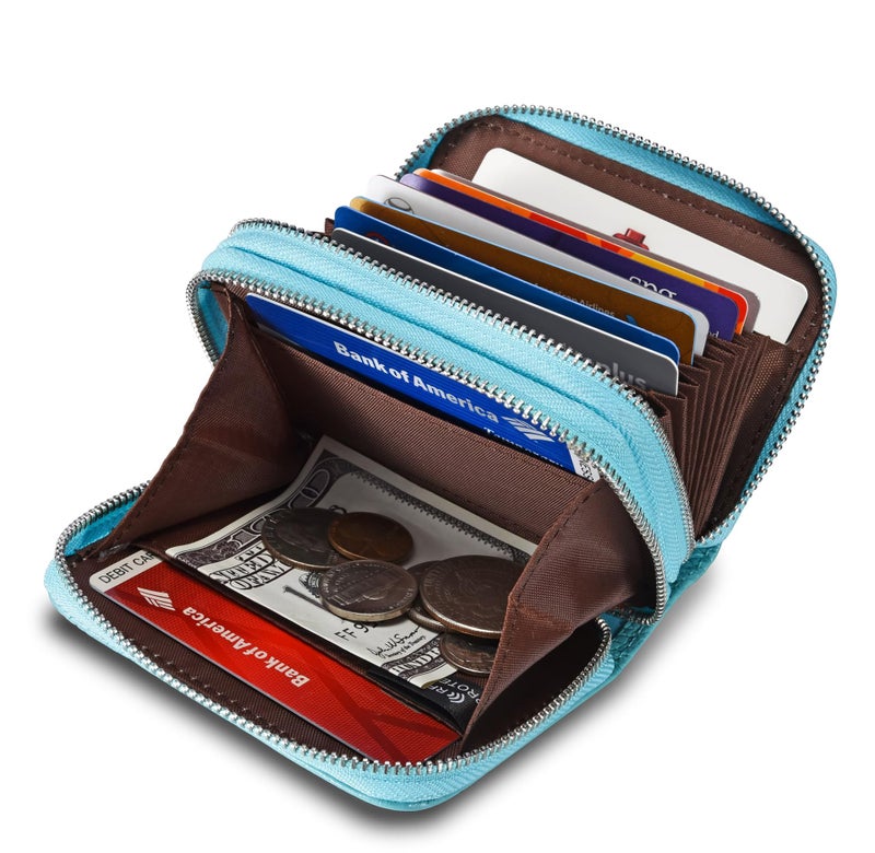 KALMORE Women's Genuine Leather RFID Secure Spacious Cute Zipper Card Wallet Small Purse - Image 4