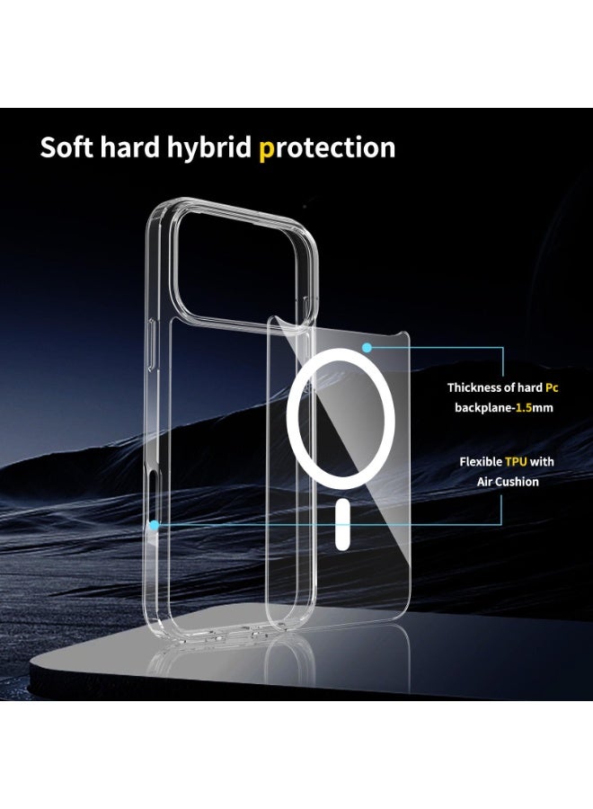 iPhone 17 Pro Case Cover Clear Magsafe Non-Yellowing Case iPhone 17 Pro Bumper Drop Protection Scratch-Resistant Cover For iPhone 17 Pro Cover 6.3-inch - Image 5