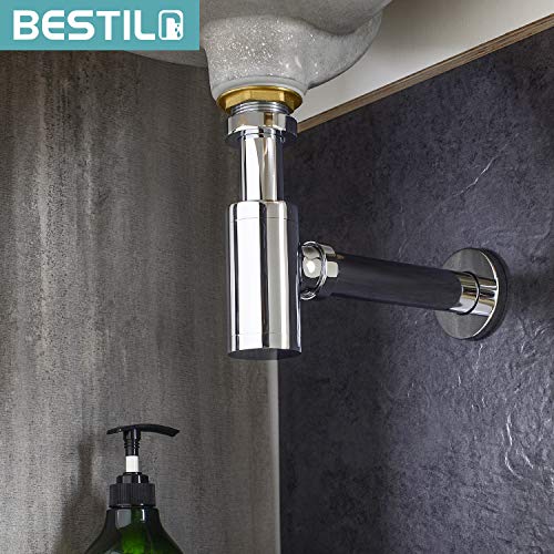BESTILL Bottle P Trap Drain Kit for Bathroom Basin Sink, Chrome - Image 2