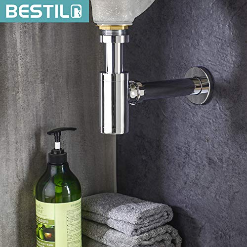 BESTILL Bottle P Trap Drain Kit for Bathroom Basin Sink, Chrome - Image 3