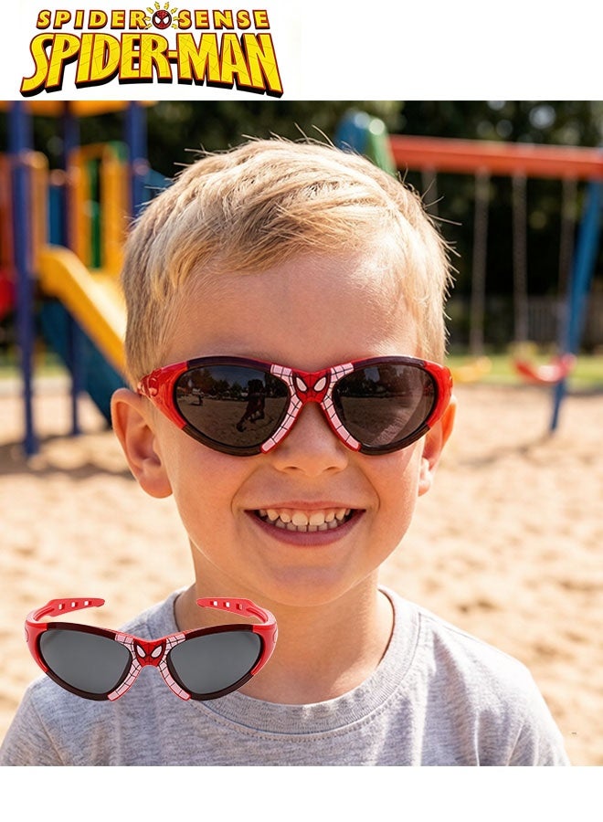 SPIDERMAN 2-piece upgraded children's UV protection sunglasses Spider Boy sunglasses superhero cartoon glasses boys and girls sunglasses (red and blue) - Image 2