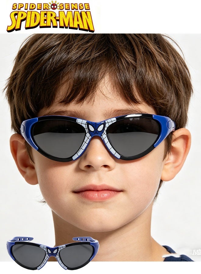SPIDERMAN 2-piece upgraded children's UV protection sunglasses Spider Boy sunglasses superhero cartoon glasses boys and girls sunglasses (red and blue) - Image 3