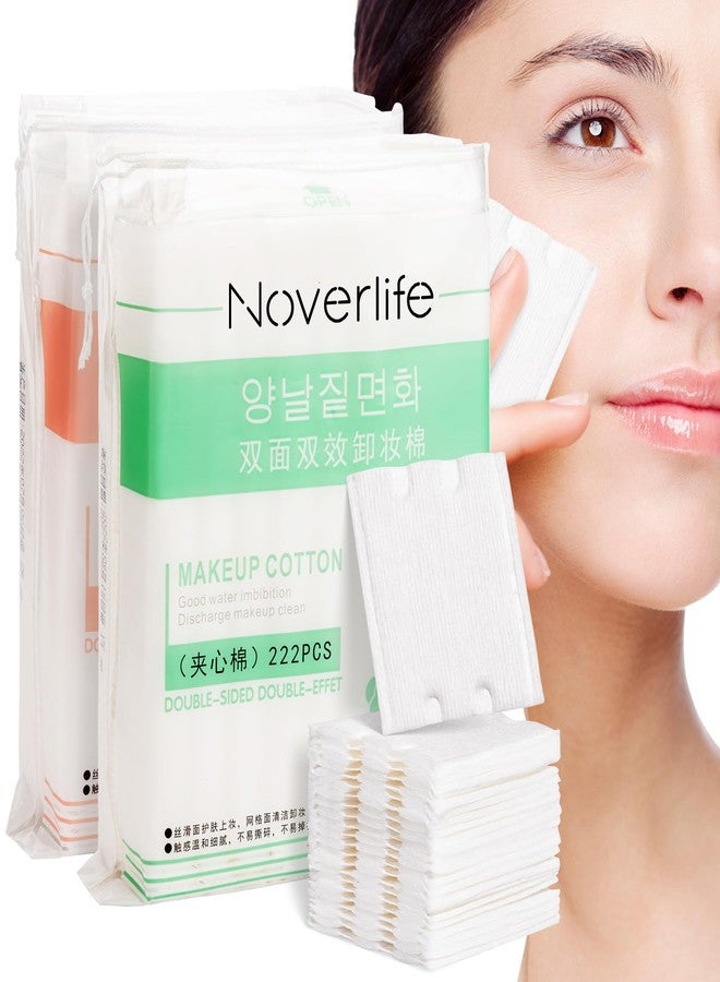 Noverlife 444 قطعة من وسادات القطن المربعة للوجه، فائقة النعومة وخالية من الوبر وذات ملمس، وسادات إزالة مكياج العين للوجه، وسادات قطنية لتنظيف الوجه، دوائر قطنية طبيعية فاخرة لمنتجات التونر - Image 1